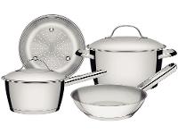 Jogo de Panelas Tramontina Inox Fundo Triplo 4 Peças Allegra - 1