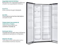 Geladeira/Refrigerador Philco Frost Free Side By Side Preto 434L PRF43A - 3