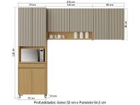 Armário de Cozinha Compacta Nesher Simone Mendes 8 Portas 1 Gavetas 100% MDF - 3