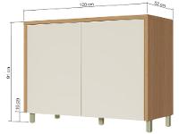 Balcão de Cozinha Nesher 100% MDF 2 Portas Condessa - 3