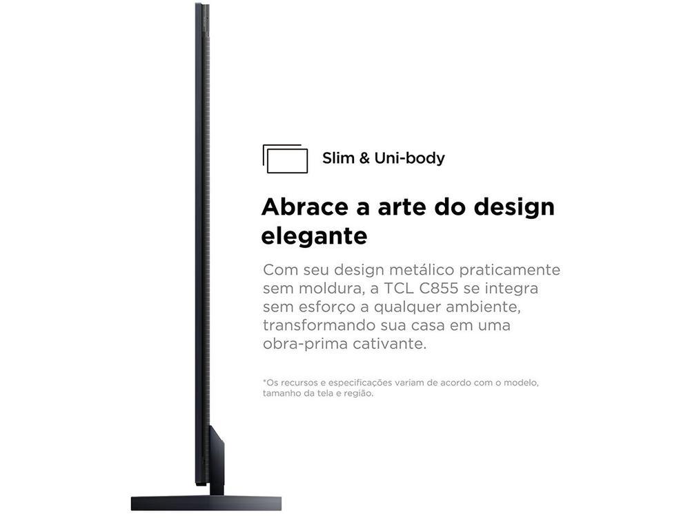 Smart TV 85" TCL 4K QD-Mini LED Ultra Premium C855 120Hz Android AiPQ Pro Google Assistente 4 HDMI - 9