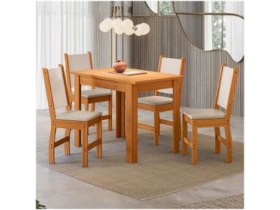 Mesa de Jantar 4 Cadeiras Retangular Bellagio Poliman Móveis