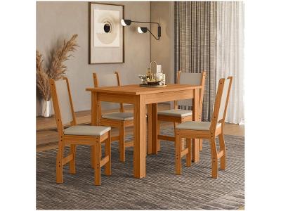 Mesa de Jantar 4 Cadeiras Retangular Bellagio Poliman Móveis