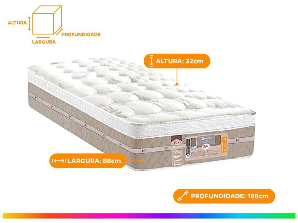 Colchão Solteiro Castor de Mola 32x88x188cm Silver Star One Face - 4