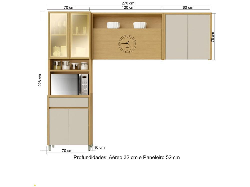 Armário de Cozinha Compacta Nesher Condessa 7 Portas 1 Gaveta 100% MDF - 3