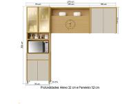 Armário de Cozinha Compacta Nesher Condessa 7 Portas 1 Gaveta 100% MDF - 3