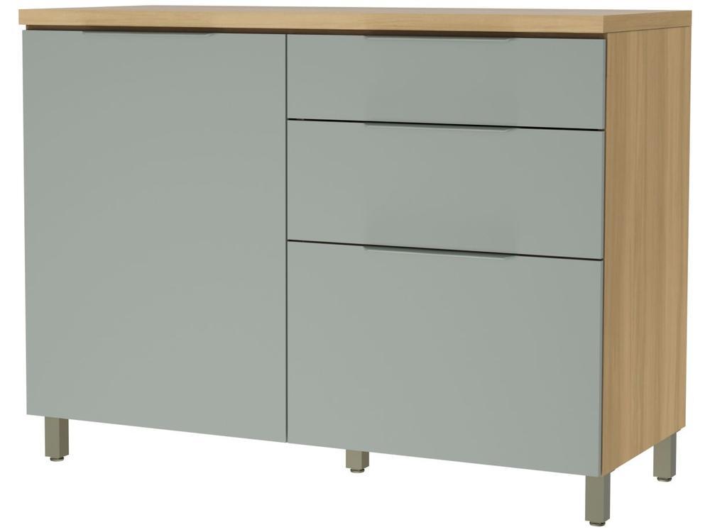 Balcão de Cozinha Nesher 100% MDF 1 Porta 3 Gavetas Marquesa - 1