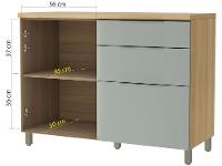 Balcão de Cozinha Nesher 100% MDF 1 Porta 3 Gavetas Marquesa - 2