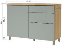 Balcão de Cozinha Nesher 100% MDF 1 Porta 3 Gavetas Marquesa - 3