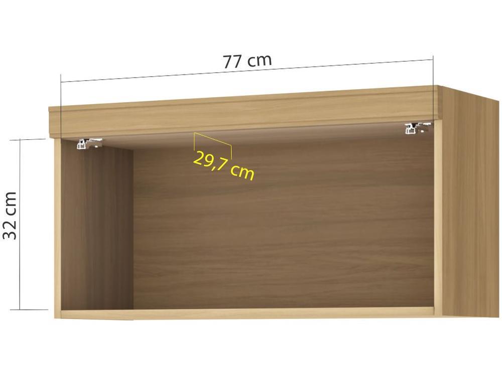 Armário de Cozinha Aéreo MDF Nesher Marquesa 1 Porta 80x39,5cm - 3