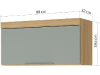 Armário de Cozinha Aéreo MDF Nesher Marquesa 1 Porta 80x39,5cm - 2