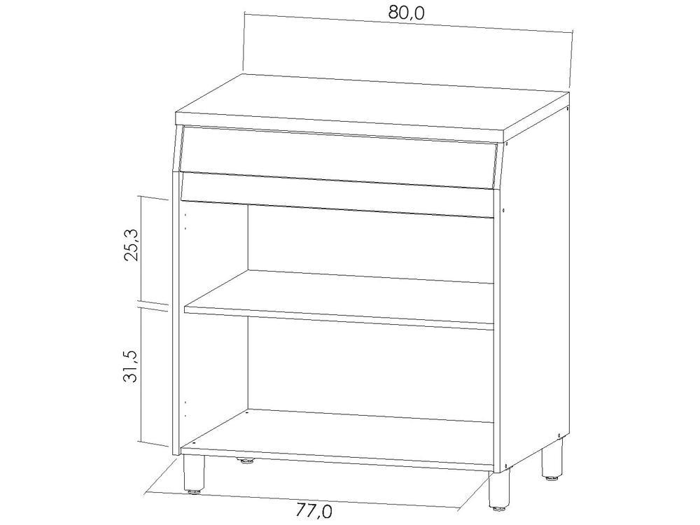 Balcão de Cozinha Nesher 100% MDF 2 Portas 1 Gaveta Simone Mendes - 5