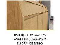 Balcão de Cozinha Nesher 100% MDF 2 Portas 1 Gaveta Simone Mendes - 2