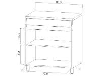 Balcão de Cozinha Nesher 100% MDF 2 Portas 1 Gaveta Simone Mendes - 5