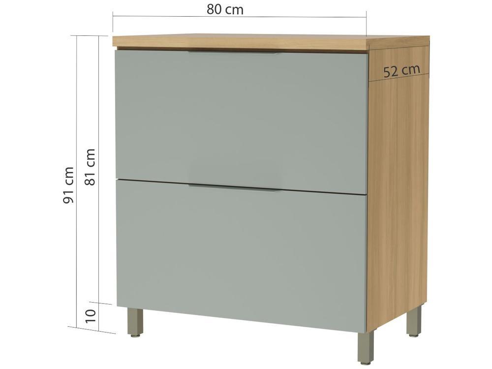 Balcão de Cozinha Nesher 100% MDF 1 Porta 1 Gaveta Marquesa - 3