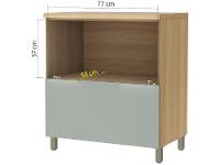 Balcão de Cozinha Nesher 100% MDF 1 Porta 1 Gaveta Marquesa - 2