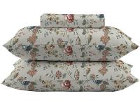 Jogo de Cama Casal 100% algodão Camesa 120 fios Super Cotton Botânica Bege 3 Peças - 1