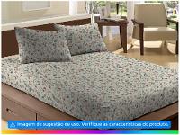 Jogo de Cama Casal 100% algodão Camesa 120 fios Super Cotton Botânica Bege 3 Peças - 2