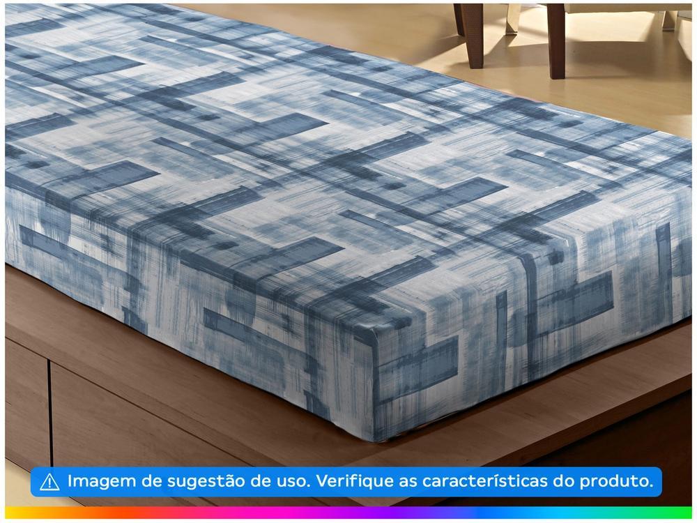 Jogo de Cama Solteiro 100% algodão Camesa 120 fios Super Cotton Linen Azul 2 Peças - 2