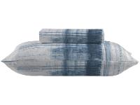 Jogo de Cama Solteiro 100% algodão Camesa 120 fios Super Cotton Linen Azul 2 Peças - 1