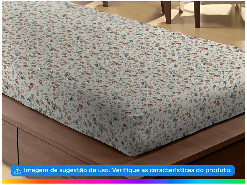 Jogo de Cama Solteiro 100% algodão Camesa 120 fios Super Cotton Botânica Bege 2 Peças - 2