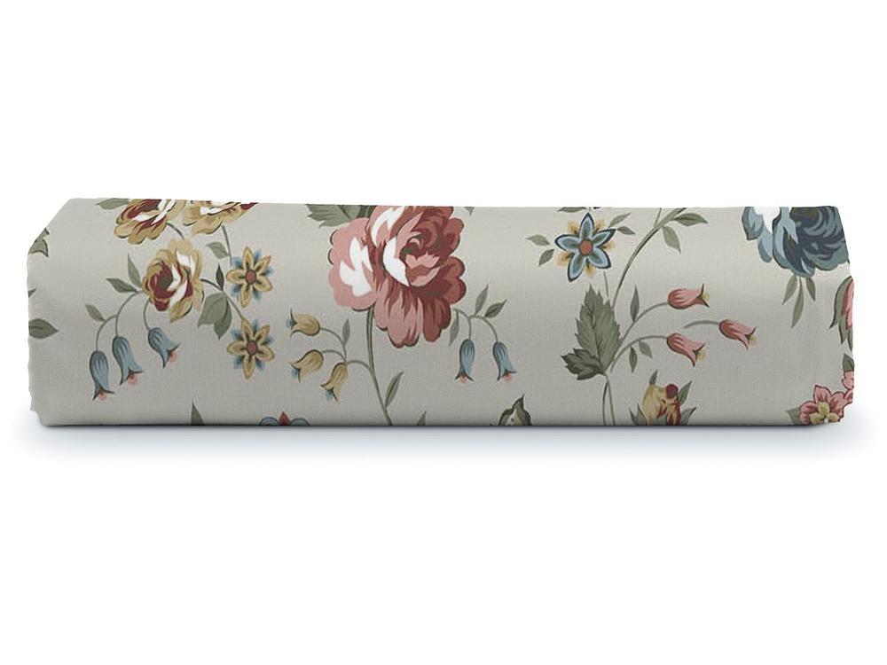 Jogo de Cama Solteiro 100% algodão Camesa 120 fios Super Cotton Botânica Bege 2 Peças - 3