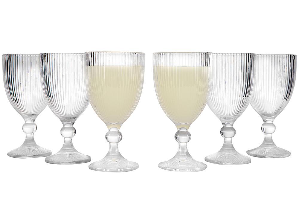 Jogo de Copos de Vidro 350ml 6 Peças Haus Concept Canelado - 1