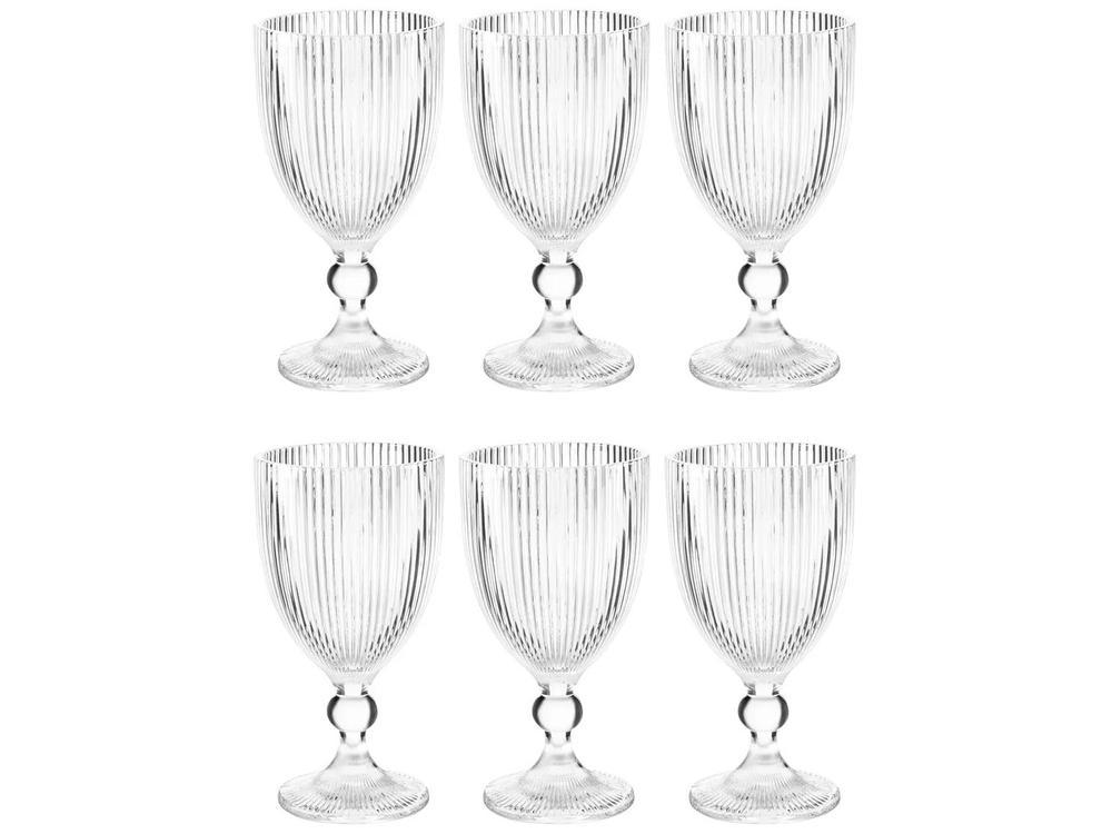 Jogo de Copos de Vidro 350ml 6 Peças Haus Concept Canelado - 4