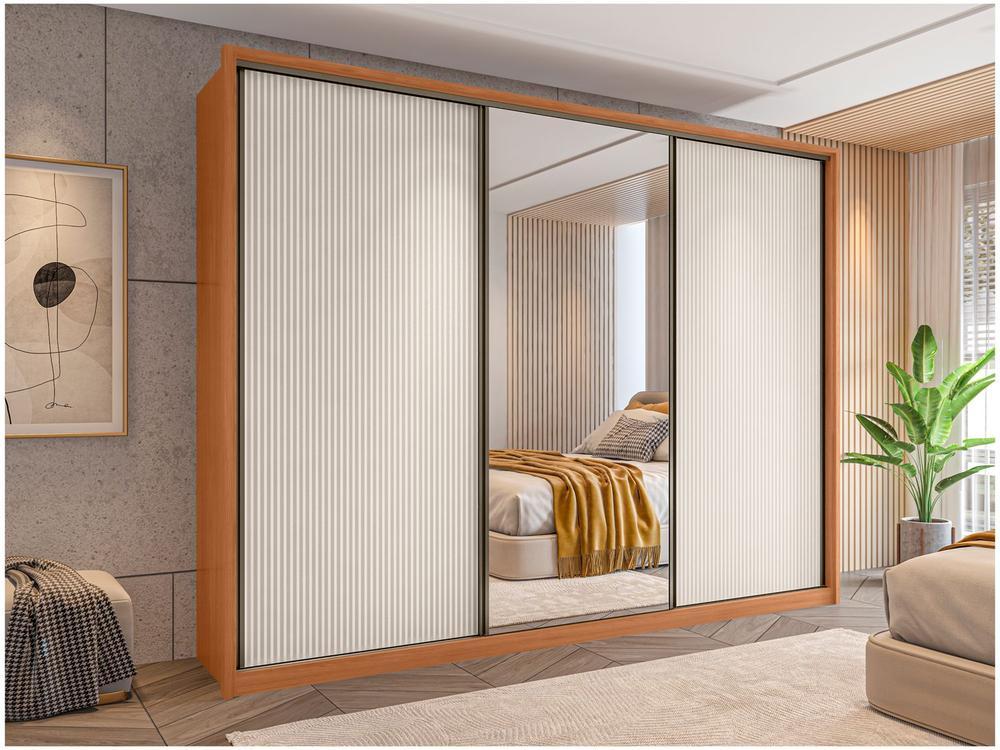 Guarda-roupa Casal com Espelho 6 Gavetas 3 Portas de Correr Caemmun Spazio - 1