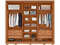 Guarda-roupa Casal com Espelho 6 Gavetas 3 Portas de Correr Caemmun Spazio