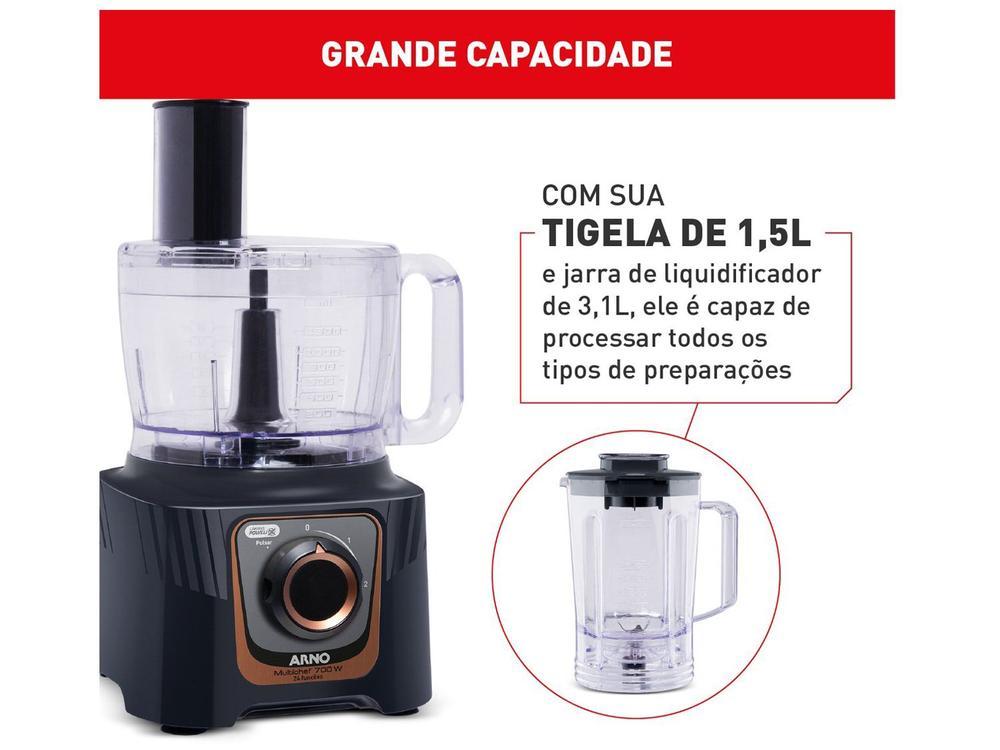 Multi Processador de Alimentos Arno 700W Preto Multichef MP72 24 Funções - 5