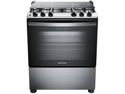 Fogão 5 Bocas Brastemp Cinza e Preto BFS5GDR