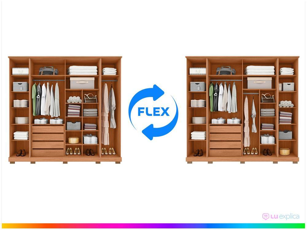 Guarda-roupa Casal 4 Gavetas 6 Portas Caemmun Quinn - 2