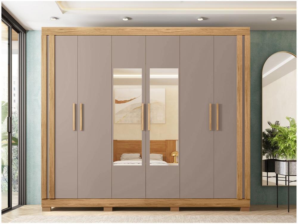 Guarda-roupa de Casal com Espelho 4 Gavetas 6 Portas Caemmun Éden - 4