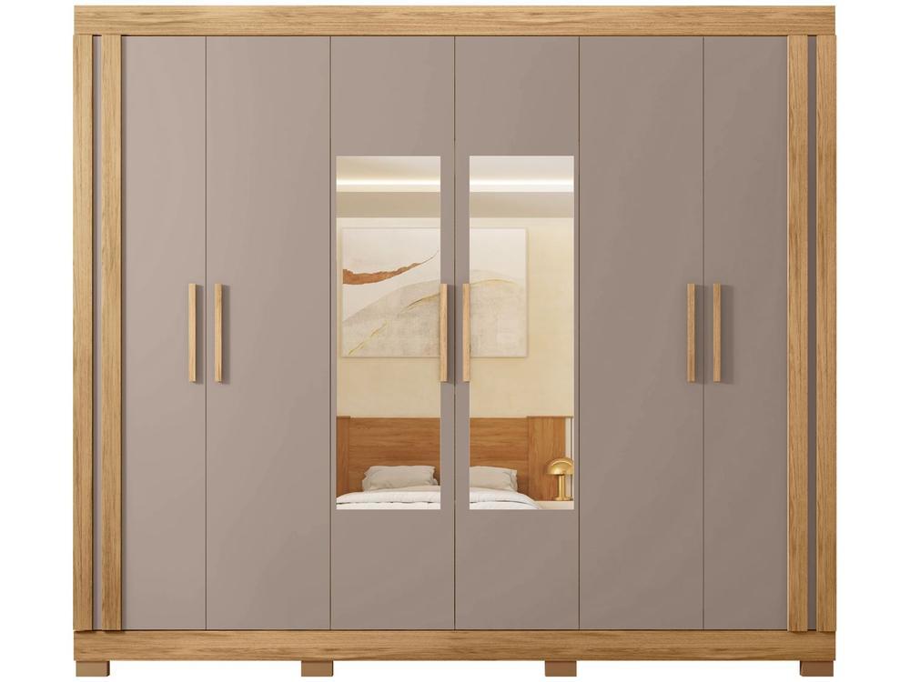 Guarda-roupa de Casal com Espelho 4 Gavetas 6 Portas Caemmun Éden - 7