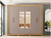 Guarda-roupa de Casal com Espelho 4 Gavetas 6 Portas Caemmun Éden