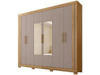 Guarda-roupa de Casal com Espelho 4 Gavetas 6 Portas Caemmun Éden - 6