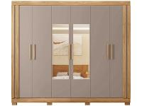 Guarda-roupa de Casal com Espelho 4 Gavetas 6 Portas Caemmun Éden - 7