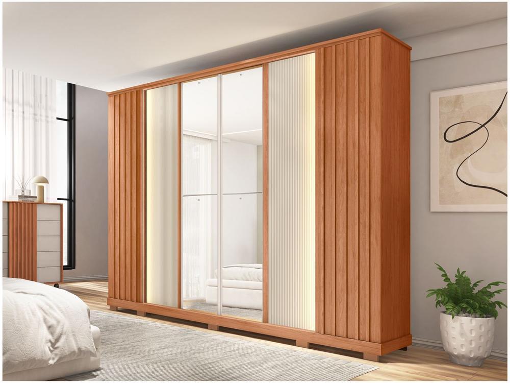 Guarda-roupa Casal com Espelho 4 Gavetas 6 Portas Caemmun Riva - 1