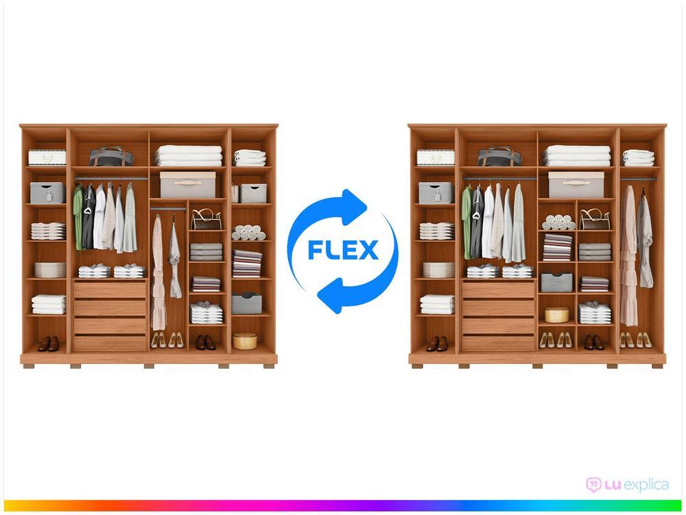 Guarda-roupa Casal com Espelho 4 Gavetas 6 Portas Caemmun Riva - 2