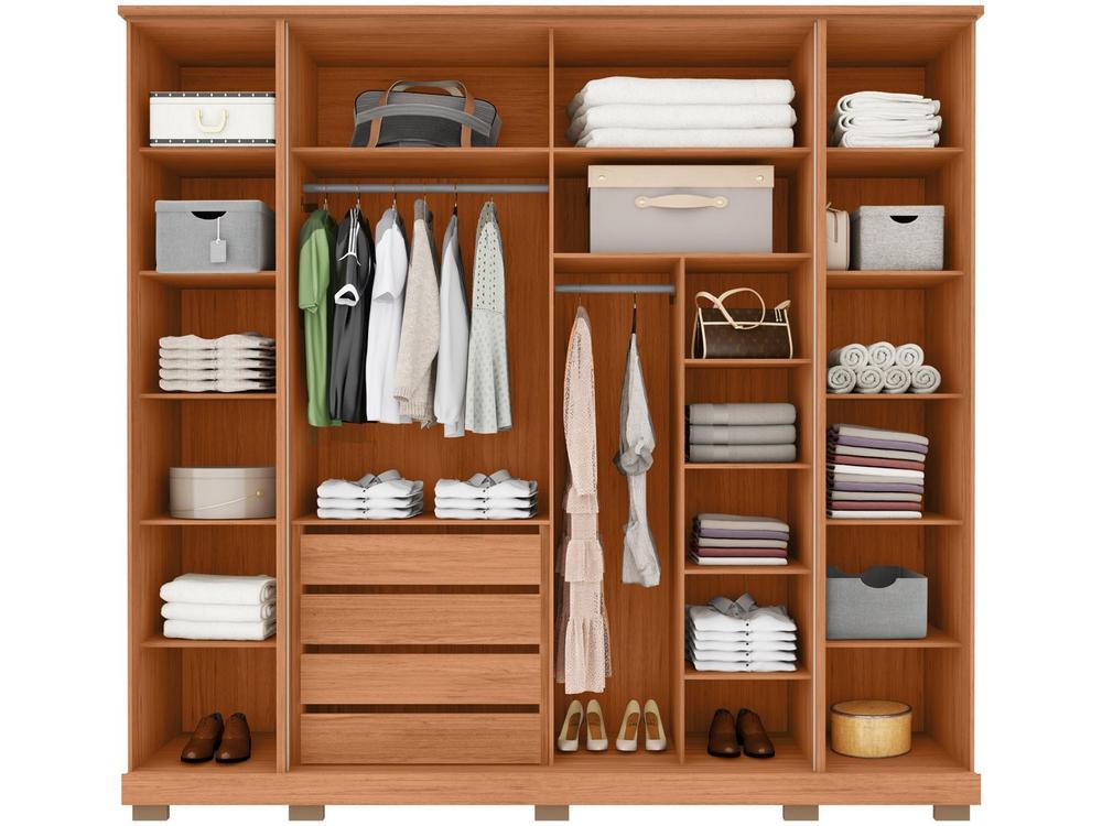 Guarda-roupa Casal com Espelho 4 Gavetas 6 Portas Caemmun Riva - 7