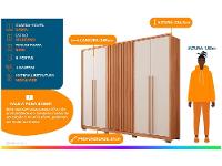 Guarda-roupa Casal 4 Gavetas 6 Portas Caemmun New Comodus - 2