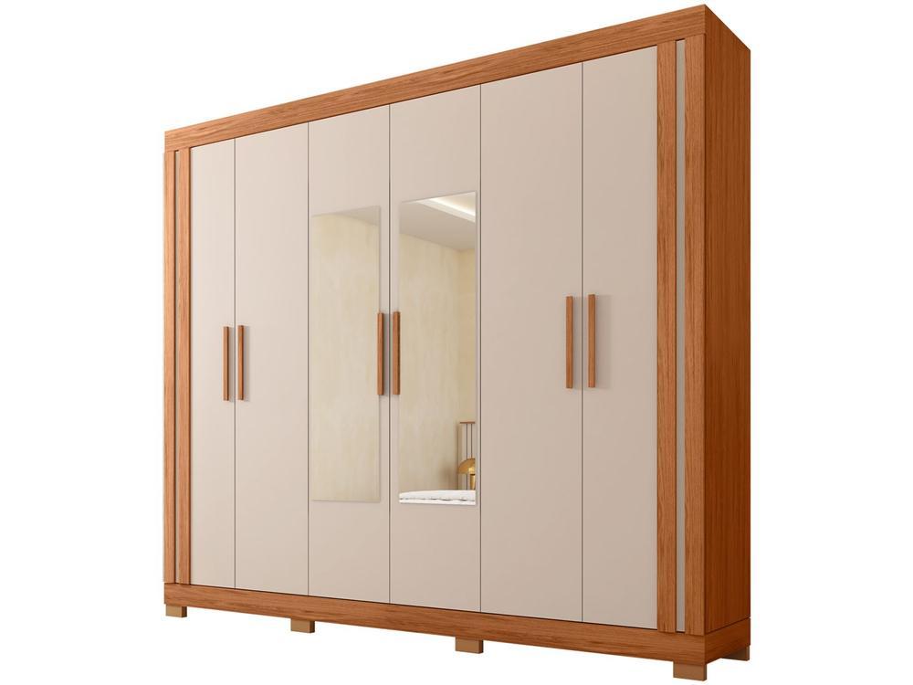 Guarda-roupa Casal com Espelho 4 Gavetas 6 Portas Caemmun Éden - 6