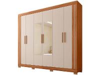 Guarda-roupa Casal com Espelho 4 Gavetas 6 Portas Caemmun Éden - 6