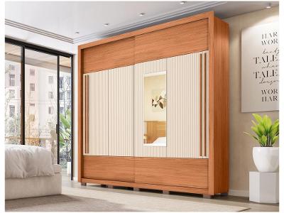 Guarda-roupa Casal com Espelho 4 Gavetas 2 Portas de Correr Caemmun Coliseu