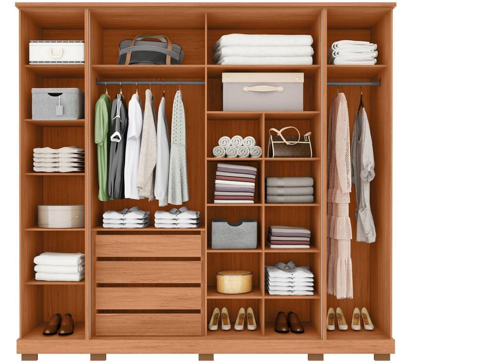 Guarda-roupa Casal 4 Gavetas 6 Portas Caemmun Impression - 6