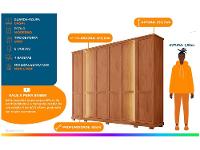 Guarda-roupa Casal 4 Gavetas 6 Portas Caemmun Impression - 3