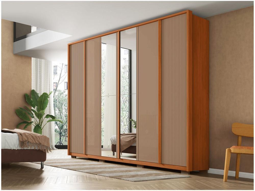 Guarda-roupa Casal com Espelho 4 Gavetas 6 Portas Caemmun Cléo - 1