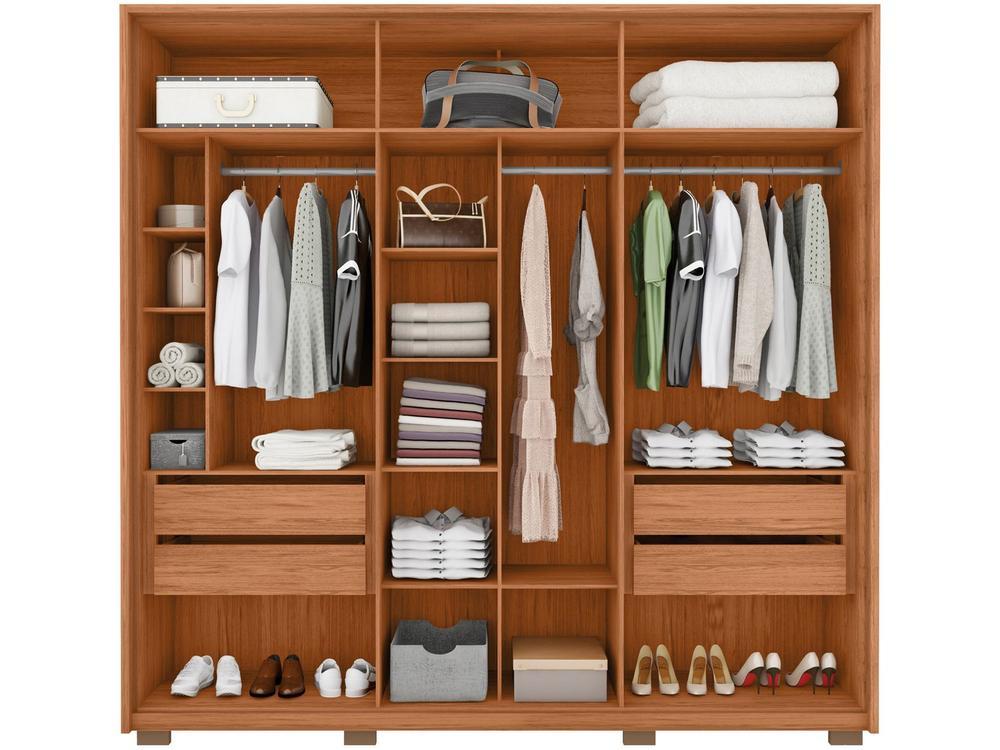 Guarda-roupa Casal com Espelho 4 Gavetas 6 Portas Caemmun Cléo - 5