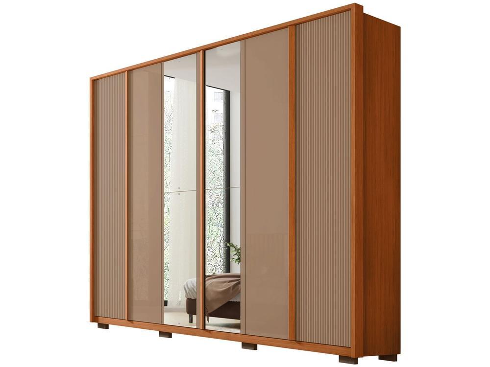 Guarda-roupa Casal com Espelho 4 Gavetas 6 Portas Caemmun Cléo - 6